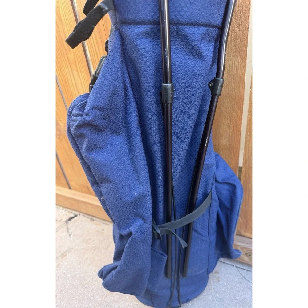Vtg Ping Hoofer 4 Way Carry Golf Bag Dual Straps Blue W/Stand